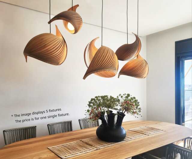 Japandi Lighting Dining Chandelier Organic Modern - Kitchen-And-Dining Ceiling Lamp-Wood Wabi Sabi Pendant Light For Fall Home Decor Wing - image 1