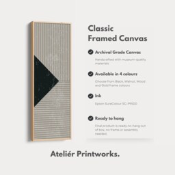 stripe Abstract Geometric Tall Vertical Skinny Wall Art - Modern Black White Canvas - thumbnail 3