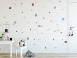 Earth Neutral Polka Dot Wall Stickers Decals For Kids Rooms Children's Nursery Decor Removable 150 Pack