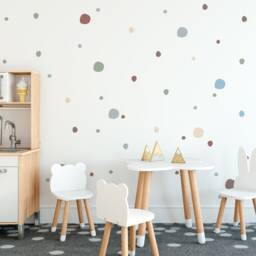 Earth Neutral Polka Dot Wall Stickers Decals For Kids Rooms Children's Nursery Decor Removable 150 Pack - thumbnail 2