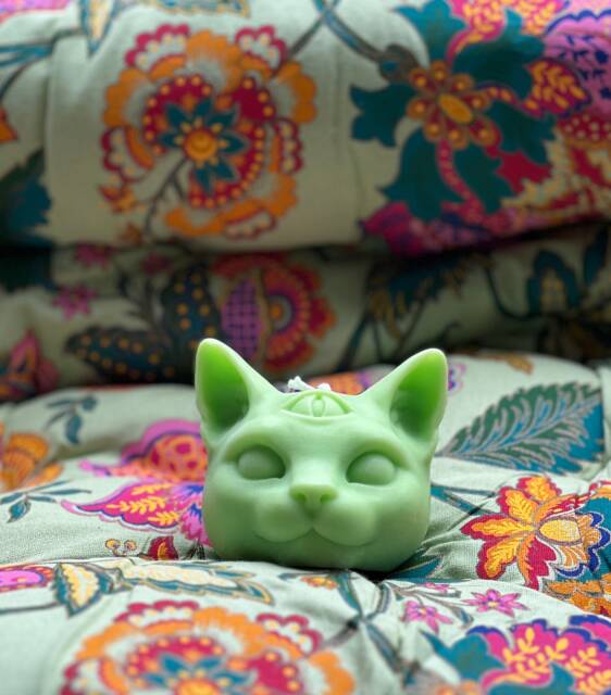 Mystic Cat Candle - Novelty Gifts Handmade Soy Wax Decorative - image 1
