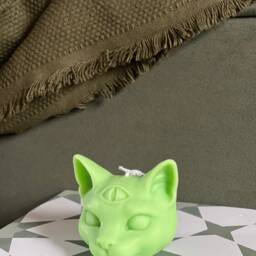 Mystic Cat Candle - Novelty Gifts Handmade Soy Wax Decorative - thumbnail 2