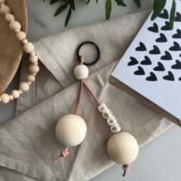 Personalised Wood & Vegan Leather Keyring Eco-Friendly Hygge Gift - thumbnail 2