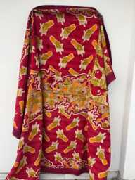 Traditional Patchwork Kantha Quilt Reversible Block Print Cotton Handmade Throw - thumbnail 1