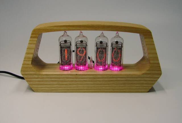 Wooden Nixie Tube Clock - In14 Tube, Rgb-Multicolor Backlight - image 1