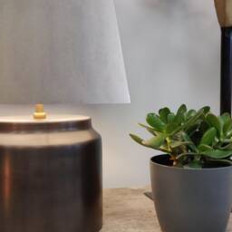 Light Grey Extra Tall Cone Lampshade in Velvet - thumbnail 2