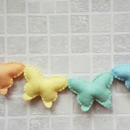 Butterfly Garland, Rainbow Hanging Butterflies, Felt Nursery Decor, Baby - thumbnail 3
