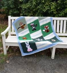 Crochet Pattern - Woodland Blanket - Woodland Animals - Baby Blanket Instant Download