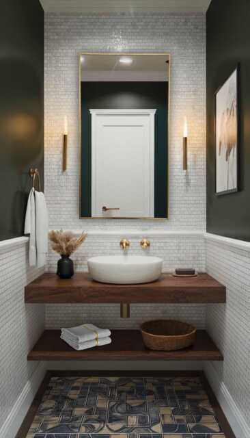 Handmade Rectangular Brass Mirror Vanity Or Bathroom Wall Decor - image 1