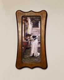 Light Oak Wooden Framed Picture, Art Nouveau Style, John William, Waterhouse The Shrine, Print, Wall Hanging Home Decor