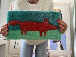 Hand Tufted Floral Rug, Desk Mat - thumbnail 1