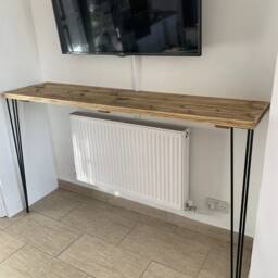 Tall Bar Table, With Steel Hairpin Legs- Reclaimed Wood - thumbnail 3