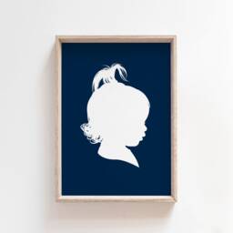 Traditional Profile Silhouette, Custom Silhouette From Your Photo, Children's Room Decor, Art, Portrait - thumbnail 2