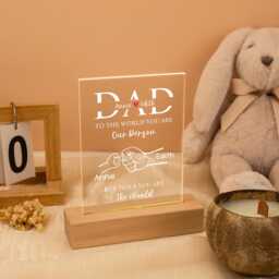Personalized Dad Night Light With Kids Names, Acrylic Led Lamp For Gifts, Father's Day Gift For From Children, Birthday - thumbnail 1