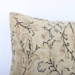 Vintage Turkish Kilim Pillow Cover Handwoven Wool, 18''x18'' - thumbnail 3
