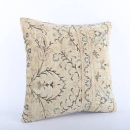 Vintage Turkish Kilim Pillow Cover Handwoven Wool, 18''x18'' - thumbnail 2