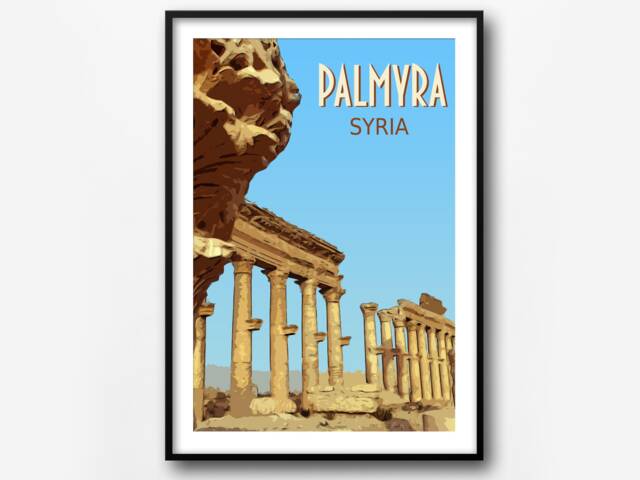 Palmyra Syria Travel Poster Landmark Wall Art - Digital Option - image 1