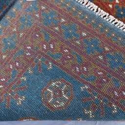 Navy Blue 2'9x9'4 Ft Runner Rug, Afghan Hand Knotted Wool Mowri Design Bukhara Oriental Turkmen Hallway - thumbnail 4
