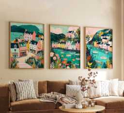 Set Of 3 Portree Posters, Isle Skye Wall Art, Scottish Coastal Print Set, Seaside Decor, Modern Travel Artwork, UK Landscape Style - thumbnail 1