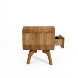 Wood Nightstand With Drawer, Bedside Table Drawers & Shelf, Side Table, Solid Oak Bedroom Storage Custom Furniture - thumbnail 4