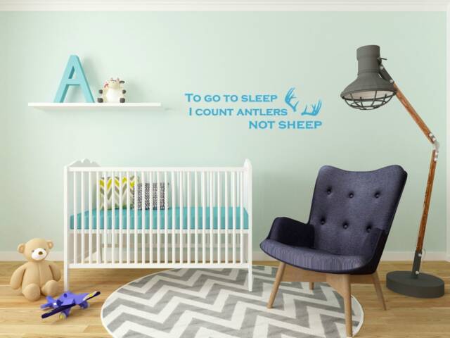 To Go To Sleep I Count Antlers Not Sheep. Vinyl Wall Decal - image 1