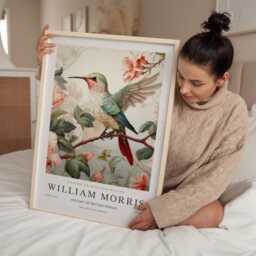 William Morris Print, Art, Exhibition Poster, Birds Morris, Wall Hummingbird, Art - thumbnail 2