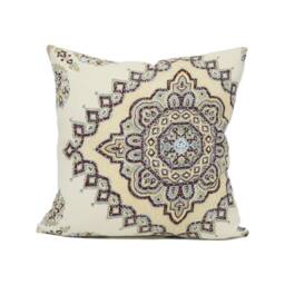 Quadrille - Persepolis Wine/Blue Exotic Arabic Inspired Geometric Cushion Cover Handmade Throw Pillow Designer Home D??cor - thumbnail 2