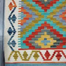 Kilim Rug Classic, Handmade Artisan Afghan Turkish Scandinavian Navajo Bohemian Wool Flatweave Multicolour 116x83 cm - thumbnail 2
