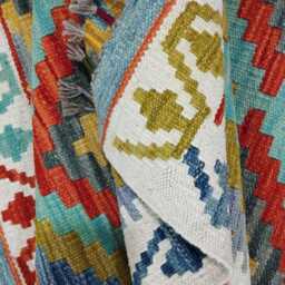 Kilim Rug Classic, Handmade Artisan Afghan Turkish Scandinavian Navajo Bohemian Wool Flatweave Multicolour 116x83 cm - thumbnail 4