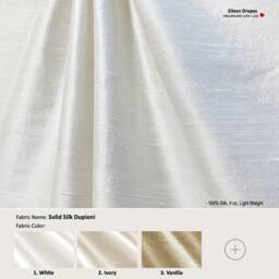 Solid Silk Dupioni 21 Colors Lightweight Custom Curtain, Valance Extra Width & Length, Pleated, Lined Drapery Panel Offered As Upgrades - thumbnail 1