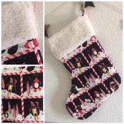 Christmas Stocking, Handcrafted Modern Stocking, Decoration, Candy Cane Stocking. #2 - thumbnail 1