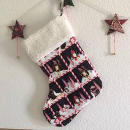 Christmas Stocking, Handcrafted Modern Stocking, Decoration, Candy Cane Stocking. #2 - thumbnail 2