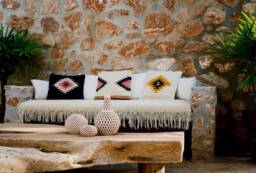 Oaxaca Pillow, Handmade Mexican Cushion, Decorative Throw Handwoven Wool Cushion
