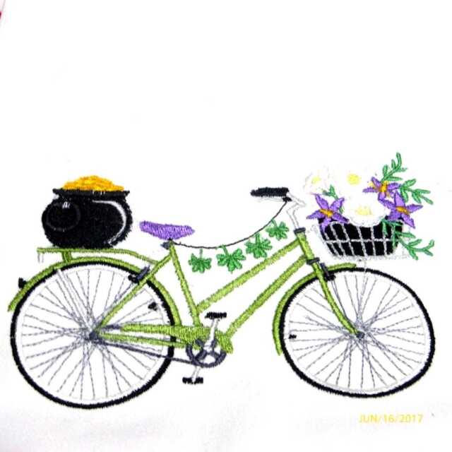 st Patrick's Day Pillow Covers, Embroidered Bicycle Cover - image 1