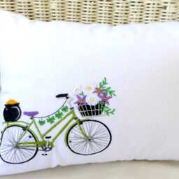 st Patrick's Day Pillow Covers, Embroidered Bicycle Cover - thumbnail 2