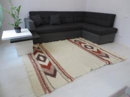 Handmade Wool Throw Blanket King Bedding, Scandinavian Rug - 150x215cm
