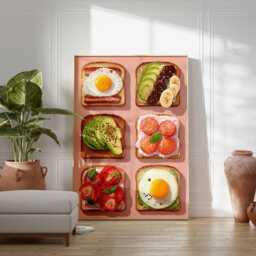 Breakfast Toast Poster, Avocado Wall Art, Food Print For Kitchen, Fruit Brunch Decor, Colorful Kitchen Foodie - thumbnail 3