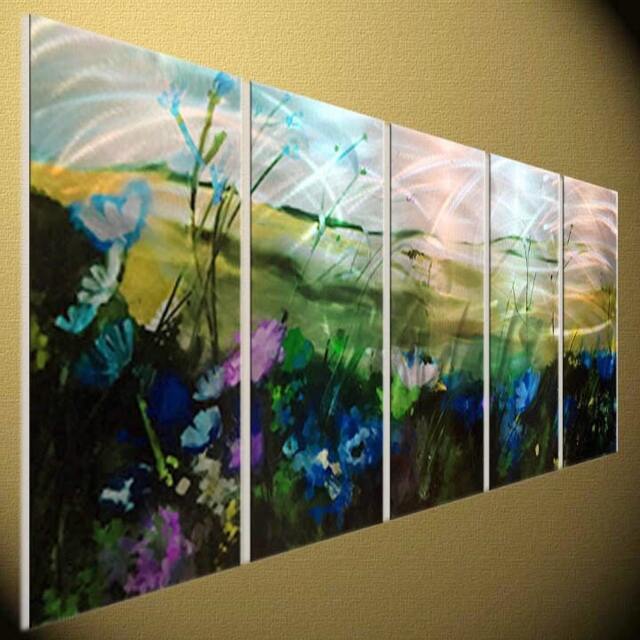 Abstract Metal Wall Art Floral Landscape Sculpture By Tomouk - image 1