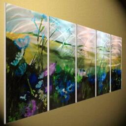 Abstract Metal Wall Art Floral Landscape Sculpture By Tomouk - thumbnail 1