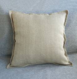 Natural Linen Throw Pillow Cover Farmhouse Rustic Gray Cases 18x18 20x20 22x22 For Outdoor Sofa Or Bed - thumbnail 1