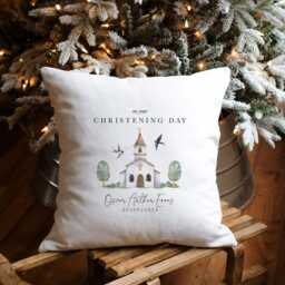 Personalised Christening Cushion With Name & Date Baptism Decoration Baby Girl Boy Gifts Keepsake Naming Ceremony On Your Gift - thumbnail 3