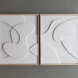 Set Of 2 Amorphous, 3D Relief Textured Paintings, Wall Art, Canvas Painting, Abstract Art Canvas, Painting - thumbnail 3