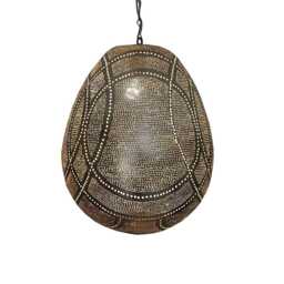 Turkish Pendant Lamp - Brass Dome With Intricate Cutouts - thumbnail 3