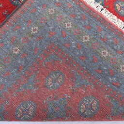 5x7 Bokhara Rug, Afghan Hand Knotted Wool Blue Green Red, Turkmen Tribal Oriental Area Traditional Kitchen, Bedroom Rug - thumbnail 4
