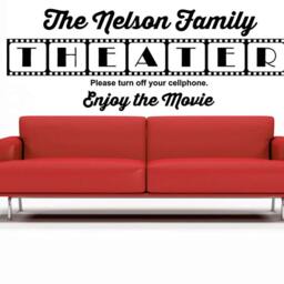 Theater Room Wall Decal, Personalized Movie Theatre, Family Sign Gift, Cinema Vinyl Sticker Art, Home Decoration, Film Stock Design - thumbnail 2