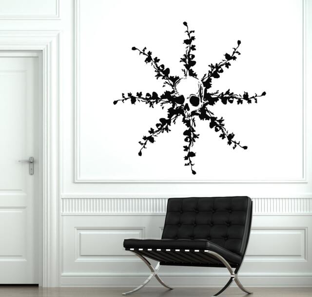 Skull Wall Decal - Edgy Vinyl Sticker For Teen Room, Boys' Gamer Space, Gothic Home Decor, Alternative Art 2094Di - image 1