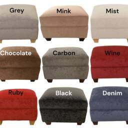 Chenille Velvet Oxford Footstool - British Made, Pet Step Stool - thumbnail 3