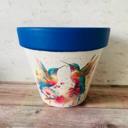 Hummingbird Flower Pot, Plant Bird Planter, Gifts, Home Decor, Themed Gardener Gifts - thumbnail 3