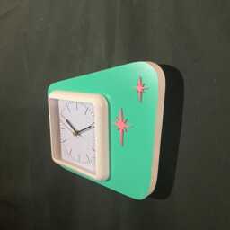 Mid Century Modern Wall Clock, Indoors, Atomic Retro, Starburst Design, Bathroom Or Spa, Silent Quarts Movment - thumbnail 3