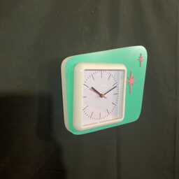 Mid Century Modern Wall Clock, Indoors, Atomic Retro, Starburst Design, Bathroom Or Spa, Silent Quarts Movment - thumbnail 2